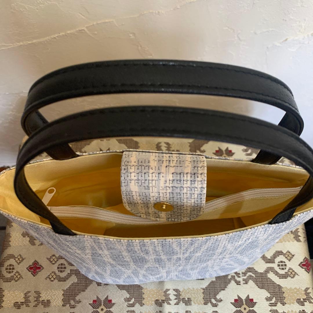 草履　バッグセット　結城紬