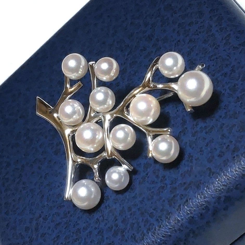 美品♡MIKIMOTO♡ミキモト♡幸福の木♡ブローチ♡シルバー