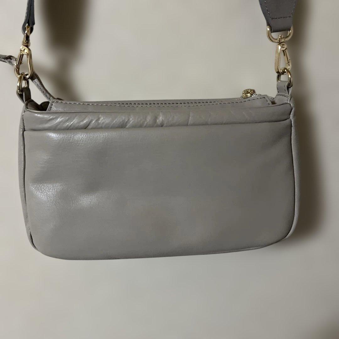 ラシット　ベージュ　2way ショルダーバッグ　モノグラムプレート　新品