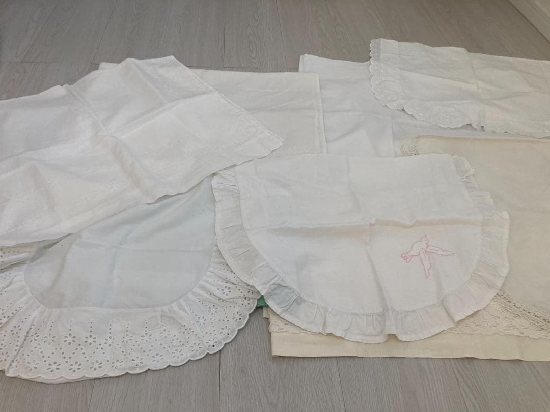 フランス リネン ベビーシーツ＆ピローケース アンティーク・ヴィンテージ 13枚