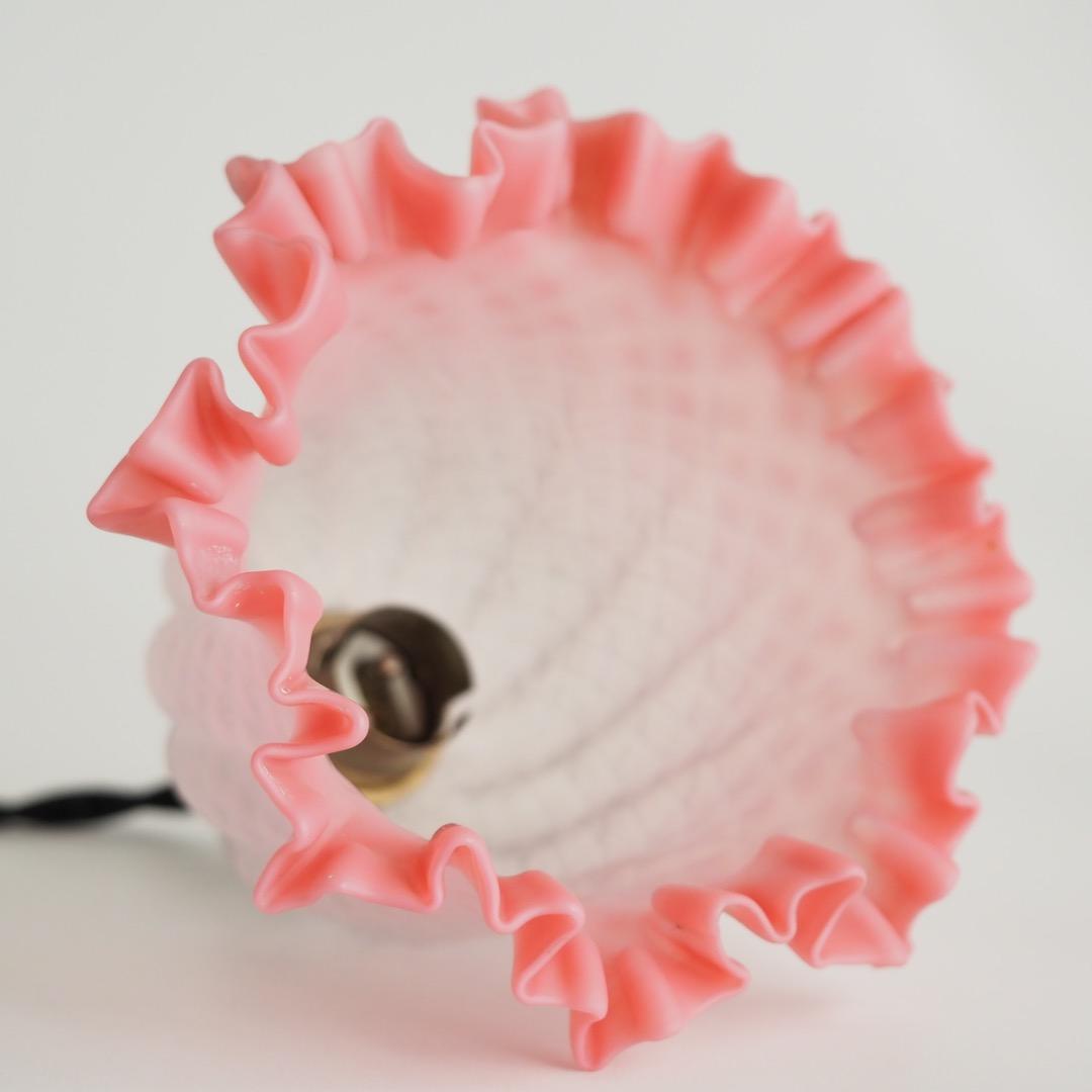 シェードランプ フリル型天吊りランプ / アンティーク 英国製