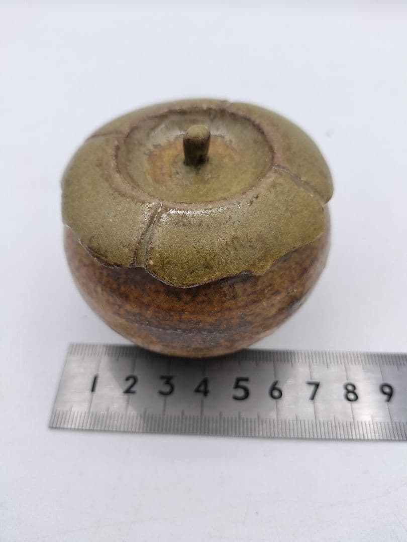 c479 茶器 柿 遠州七窯　志戸呂 廣前心斎　木箱 茶道具 古物