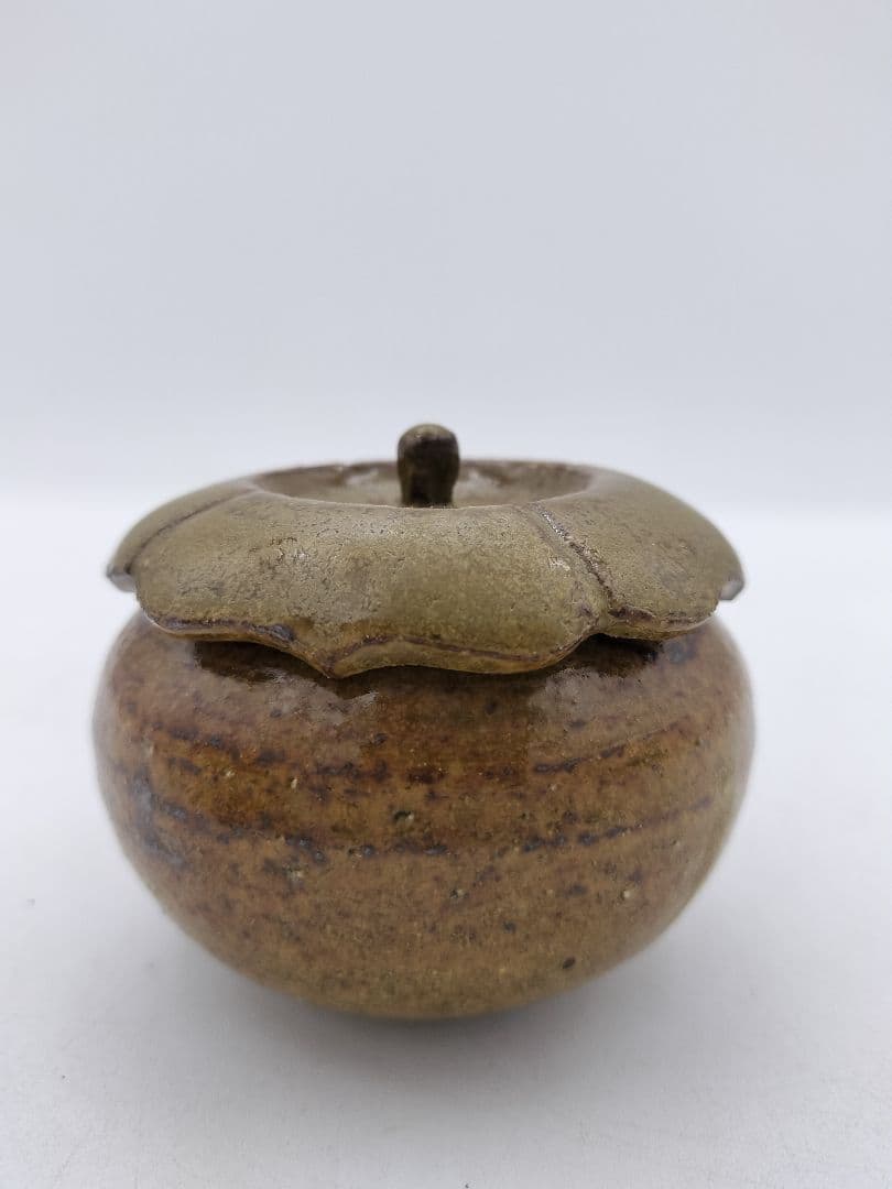 c479 茶器 柿 遠州七窯　志戸呂 廣前心斎　木箱 茶道具 古物