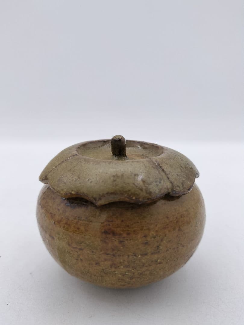 c479 茶器 柿 遠州七窯　志戸呂 廣前心斎　木箱 茶道具 古物