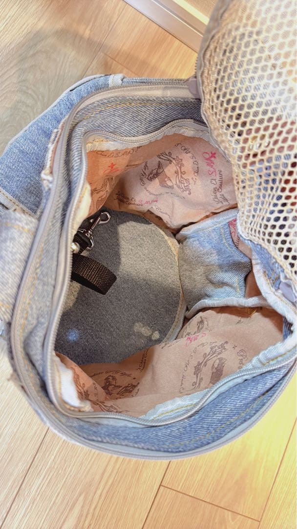 SAYO デニムリメイク 小型犬猫用バケツ型キャリーバックルシアンエサヨ