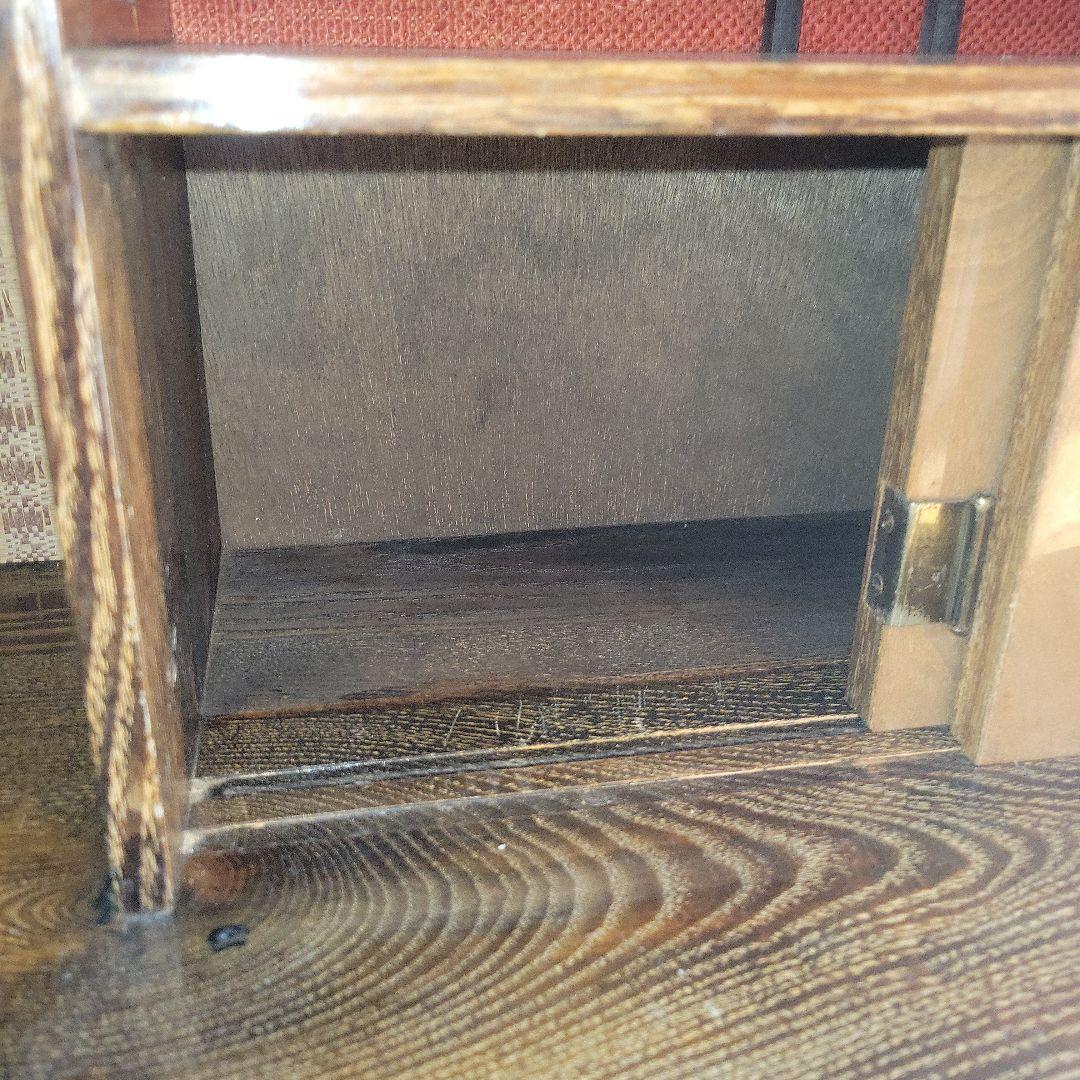 【昭和レトロ】茶箪笥 飾り彫り ガラス収納 アンティーク