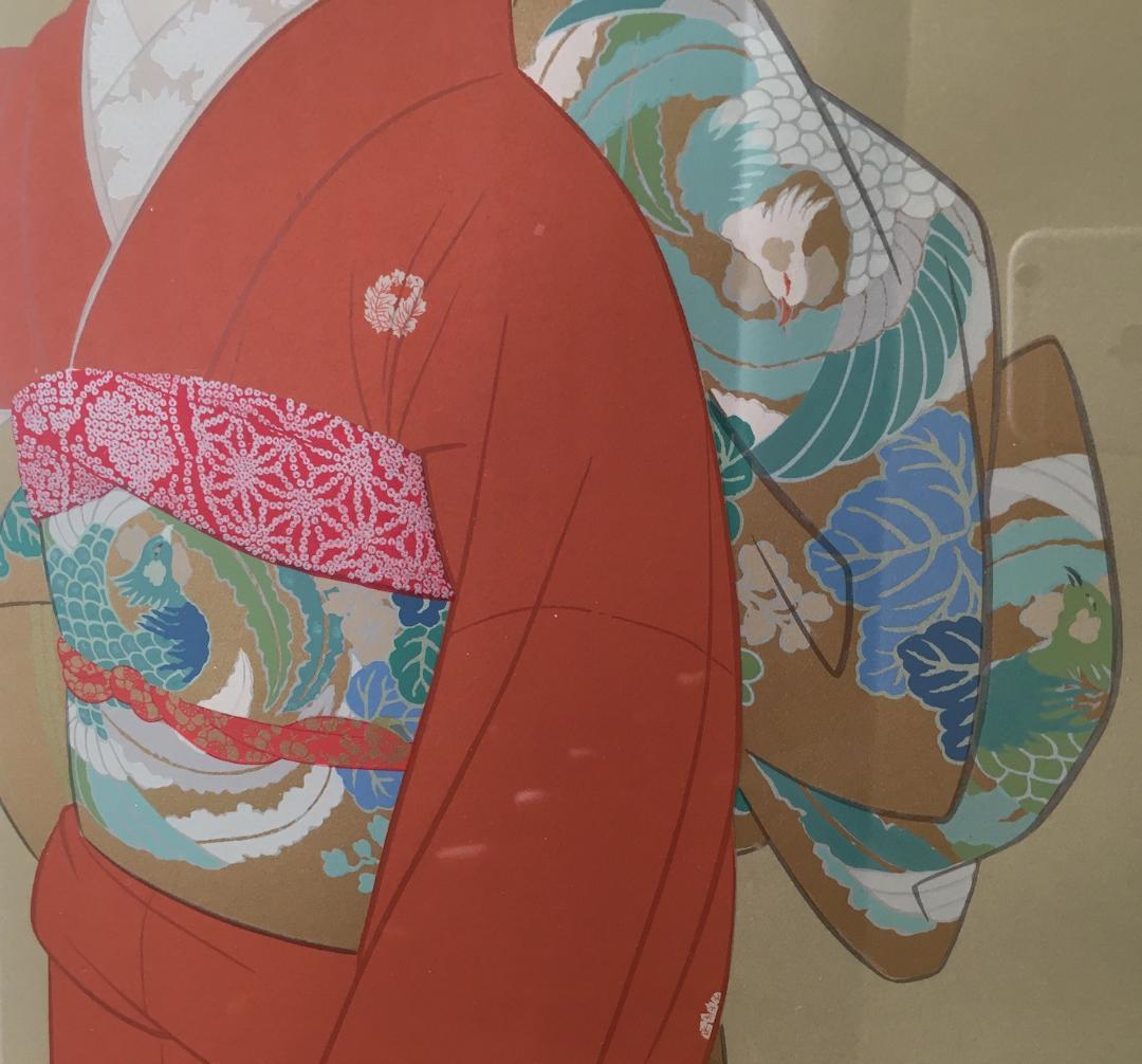 松村松園　序の舞　シルクスクリーン　画寸900x550 mm