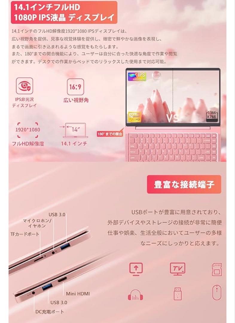 SERYUB ノートパソコン Celeron J4105 14インチ