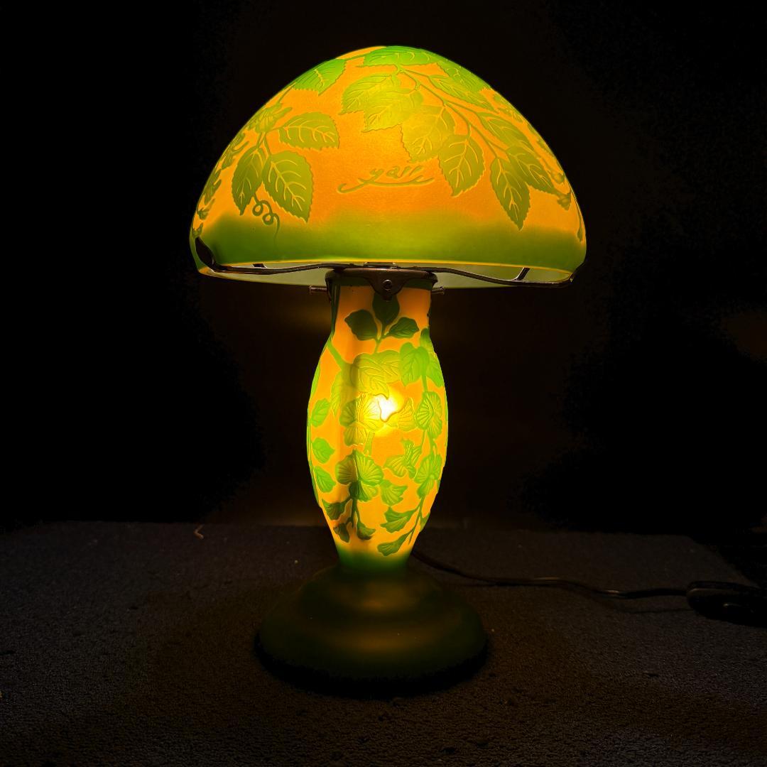 高さ33㎝【希少】エミールガレ風　レプリカ　ランプ　卓上照明