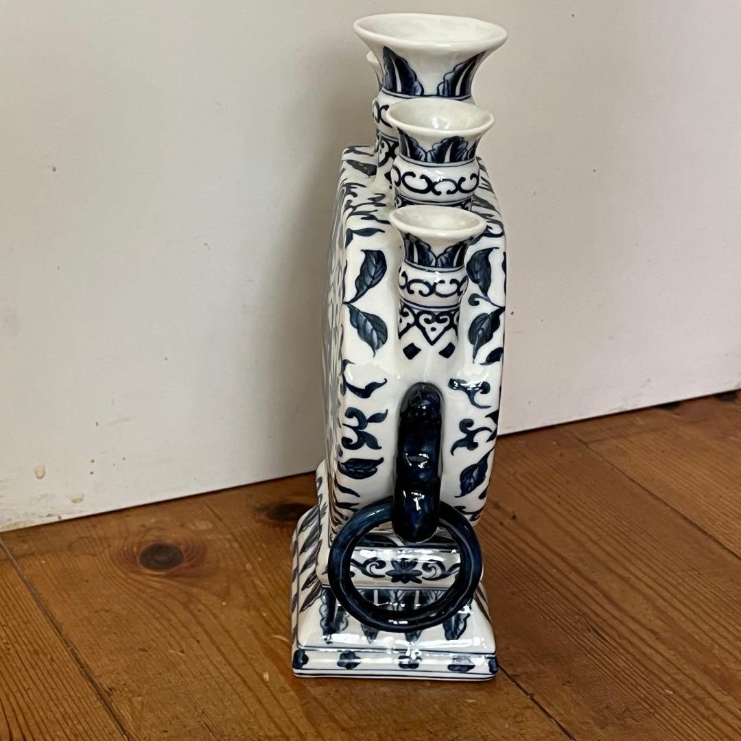 中国大清乾隆年製款 染付 花瓶 陶器 古染付 瓶 花器 飾壷 陶芸