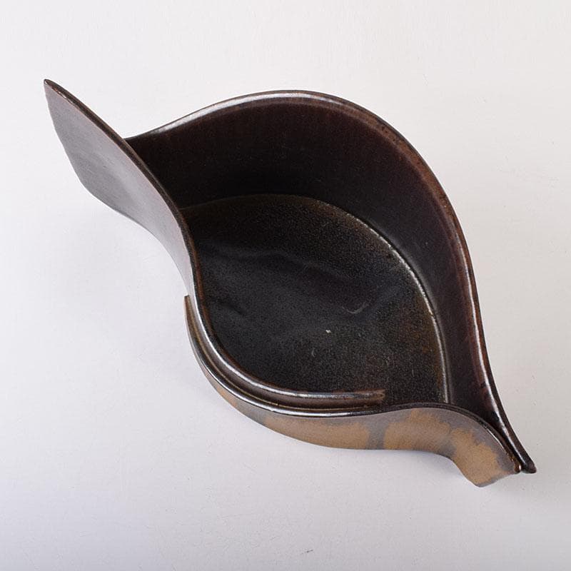 瀬戸焼　今野登志夫作　古瀬戸花器　共箱　V　7170C