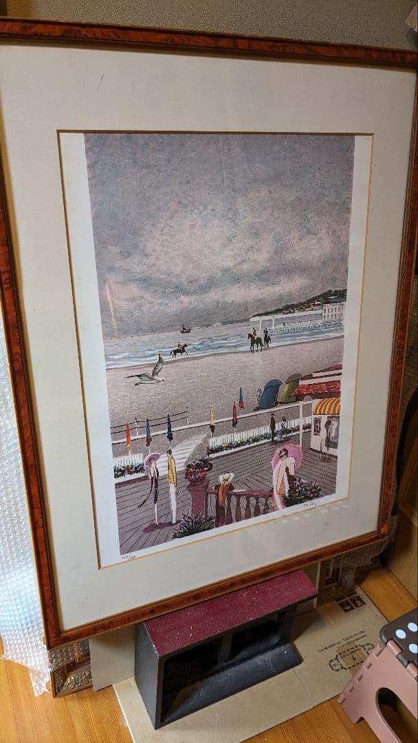 DILLYリトグラフ「ドーヴィルの海岸」。シートのみお買い得品