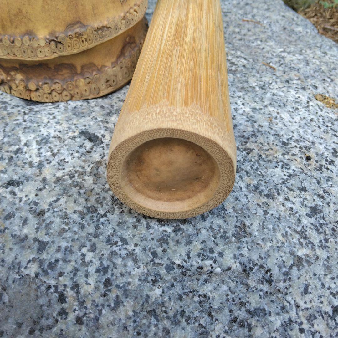 茶道具　竹一重切花入（銘　末広)　花押入り　共箱　水漏れ検査済　高級良品