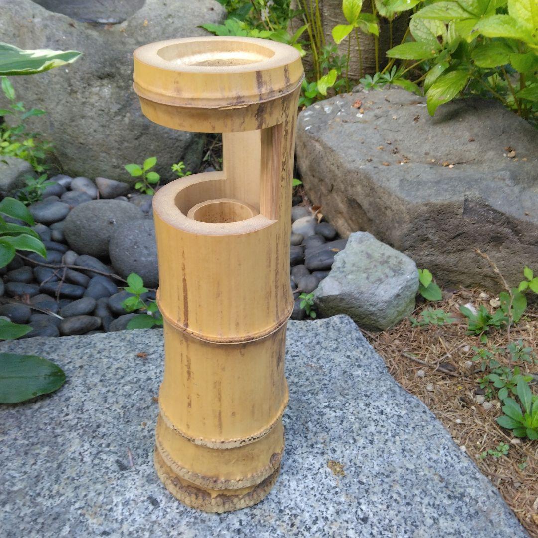 茶道具　竹一重切花入（銘　末広)　花押入り　共箱　水漏れ検査済　高級良品