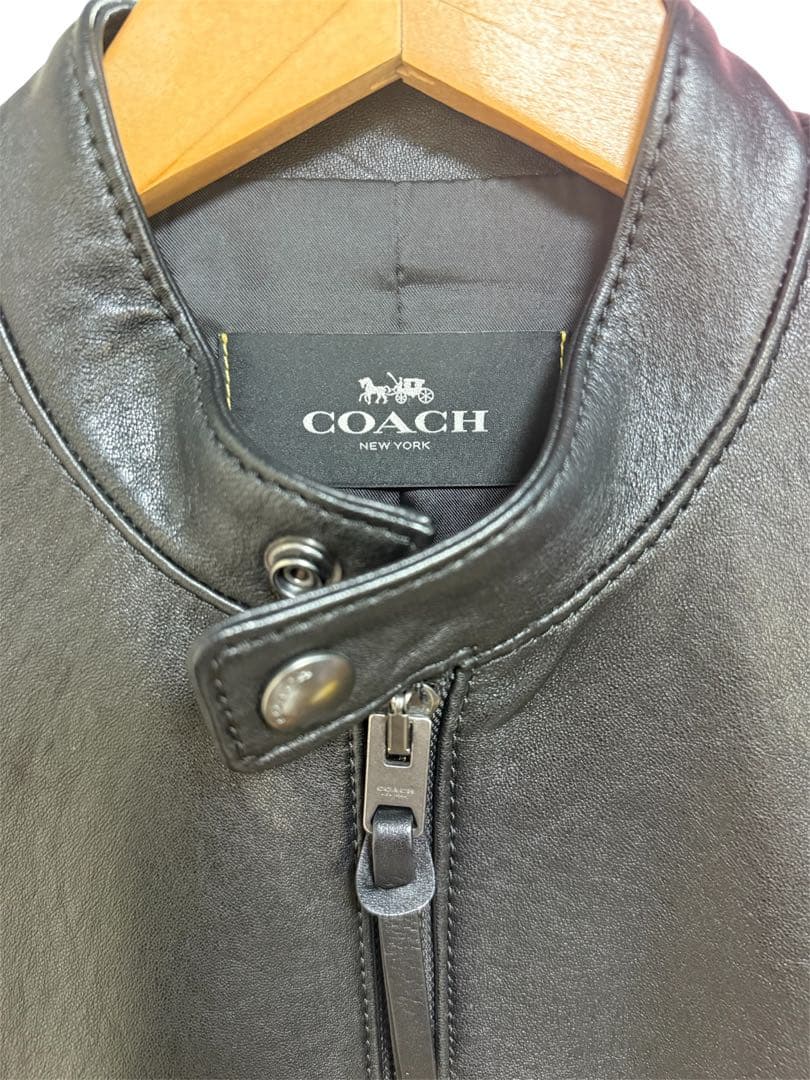 COACH コーチ レザージャケット シングルライダース ブラック メンズ