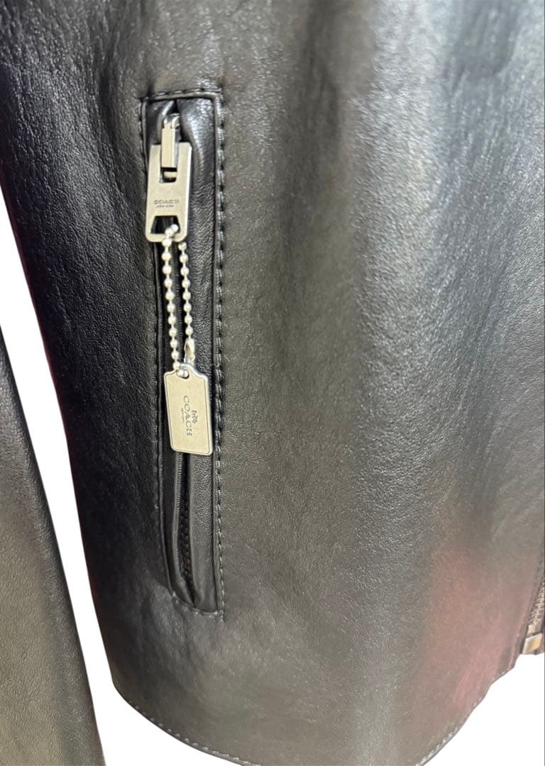 COACH コーチ レザージャケット シングルライダース ブラック メンズ