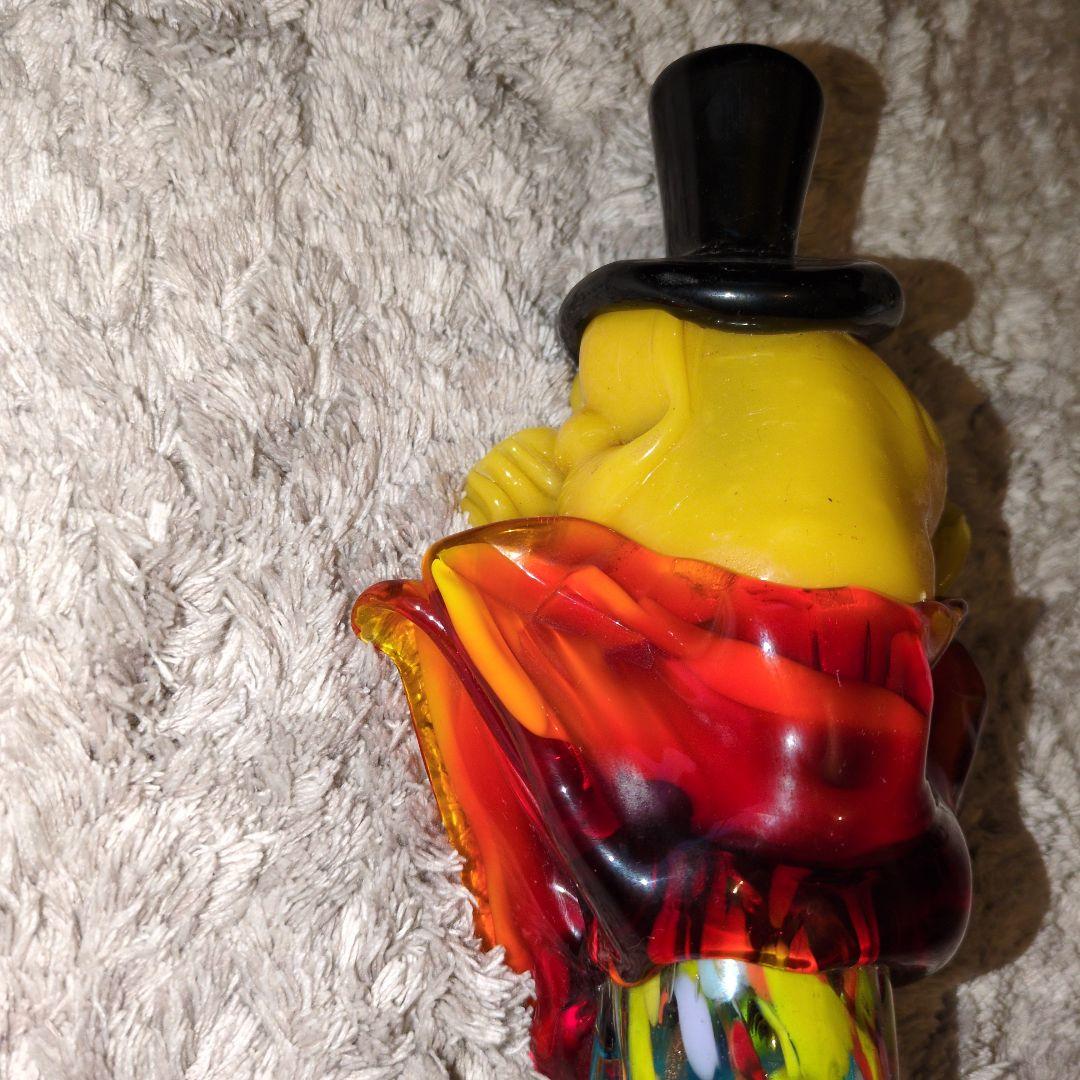 イタリア　ムラーノガラス　ピエロ　大きめサイズ置物