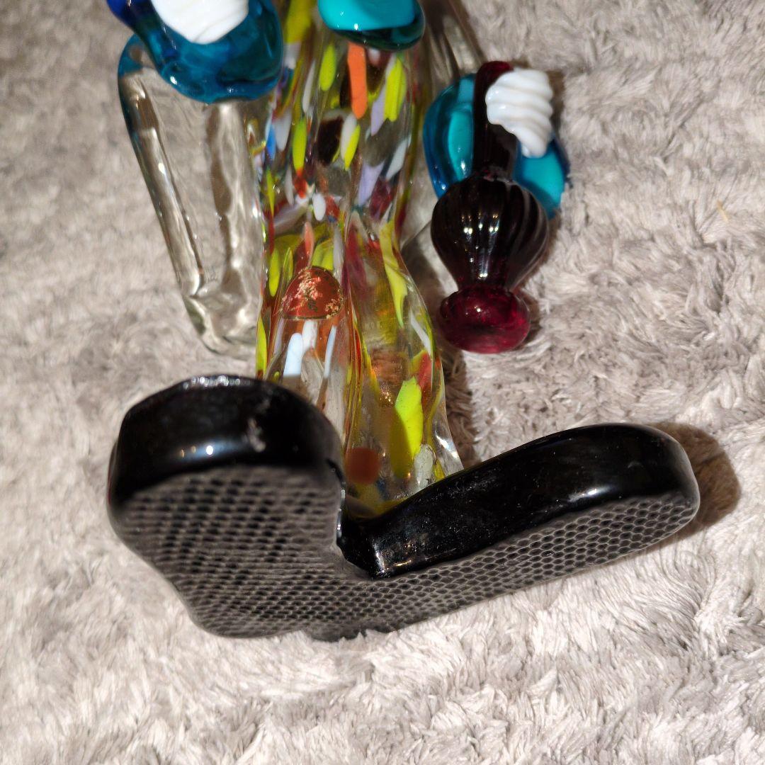 イタリア　ムラーノガラス　ピエロ　大きめサイズ置物