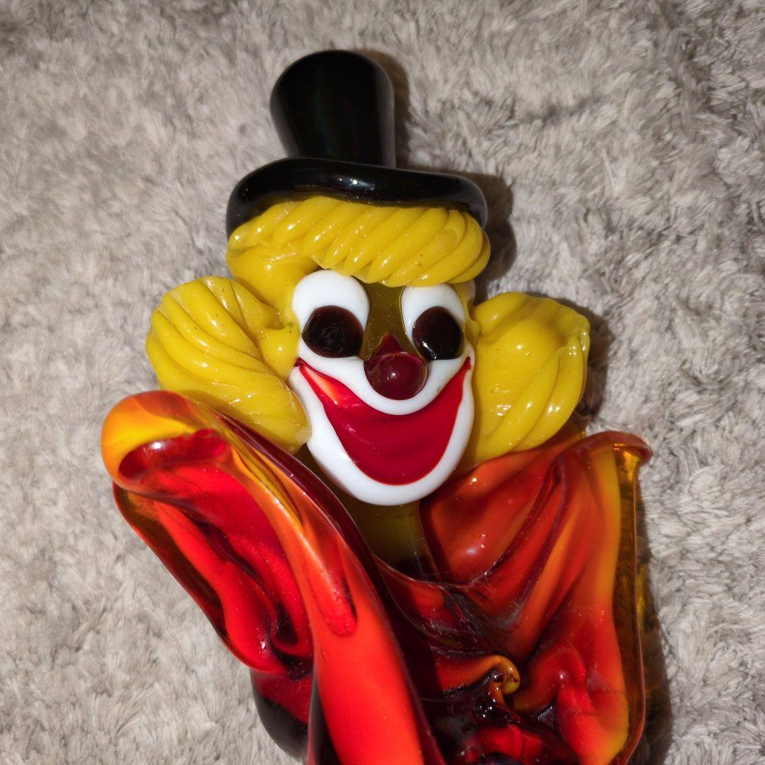 イタリア　ムラーノガラス　ピエロ　大きめサイズ置物