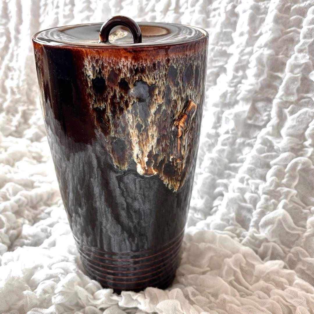 茶道 陶器製 細水指 水差し 木箱付き 刻印 景山