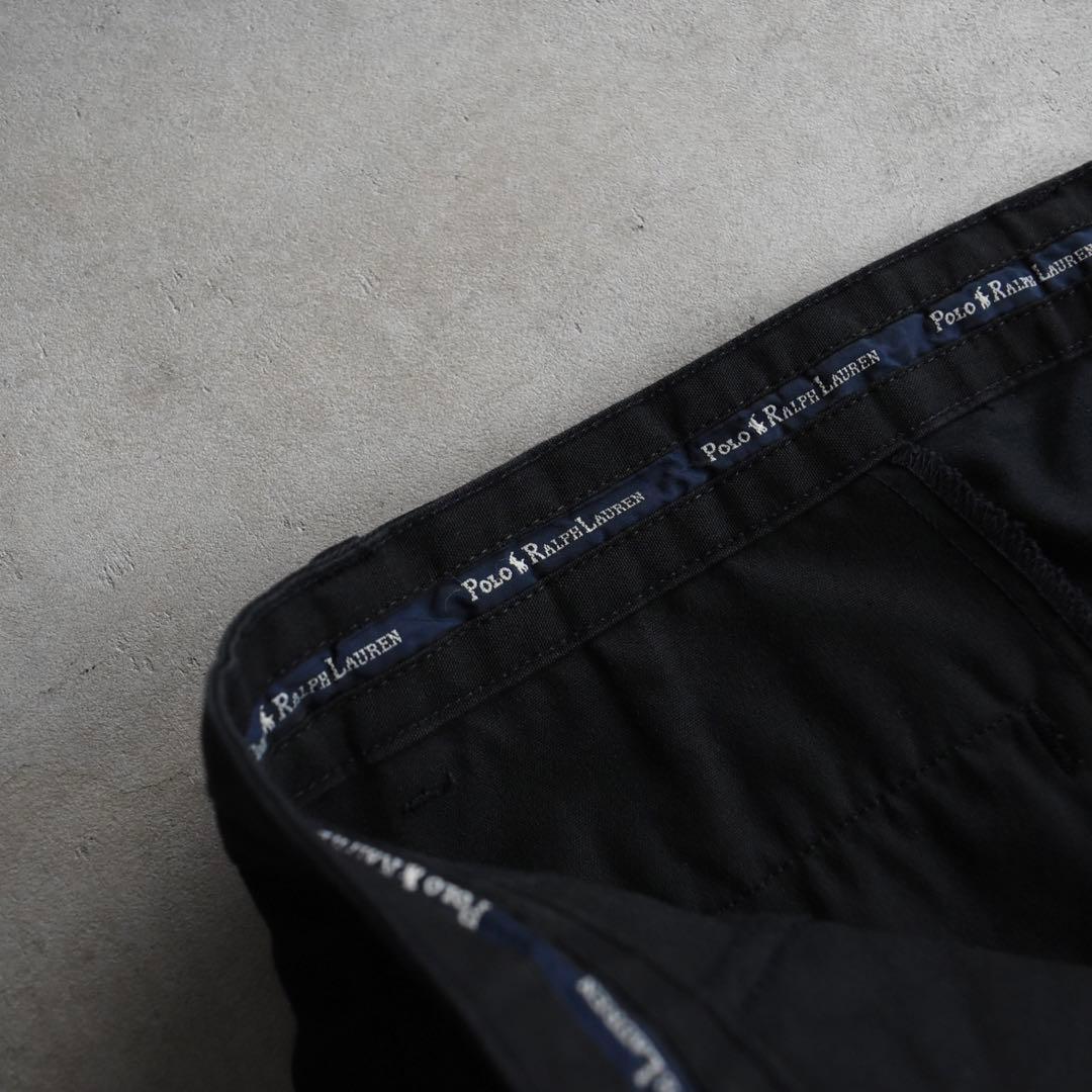 90s ラルフローレン ANDREW PANT ポロチノ黒 タックチノ USA