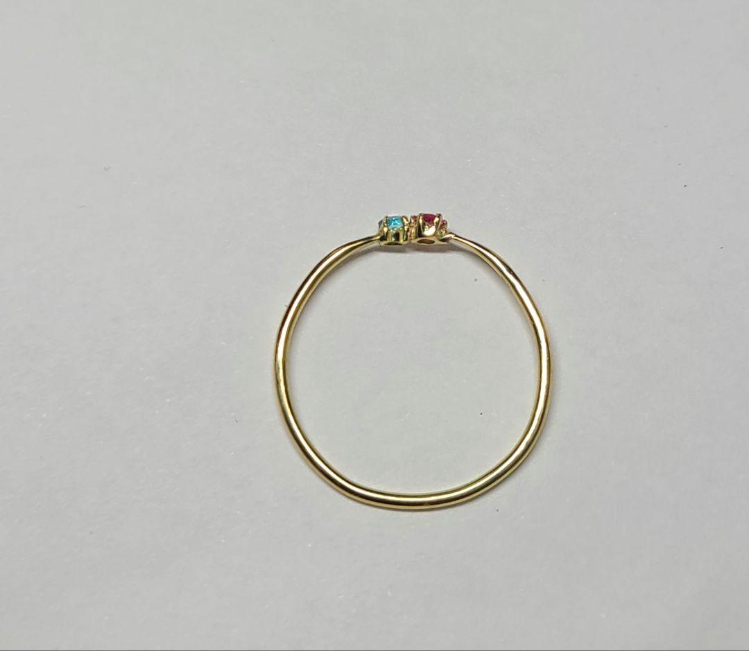 幻の共演★バターリャパライバトルマリン&ワーワー鉱山産レッドベリルリング18金★