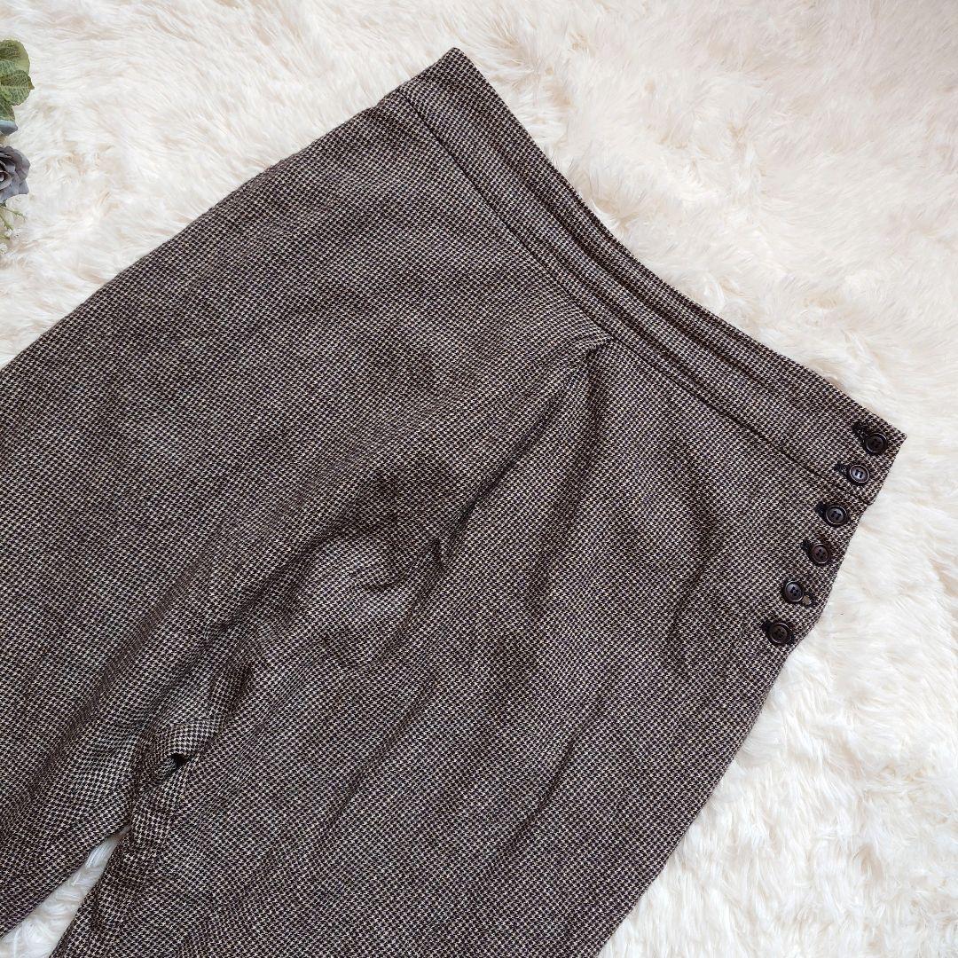 アーツアンドサイエンス　シワ加工　千鳥格子柄　サルエルパンツ　ウール　リネン