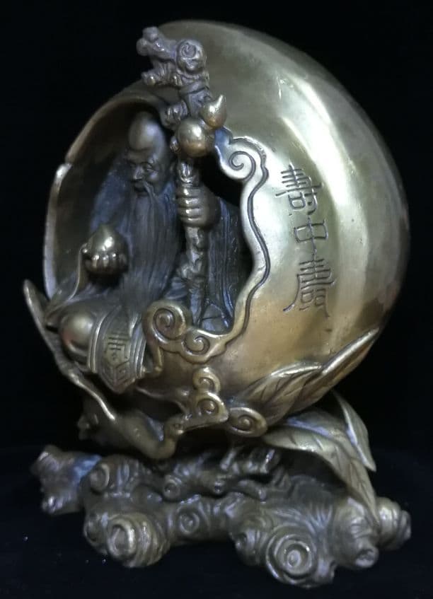 黄銅仙桃寿老人