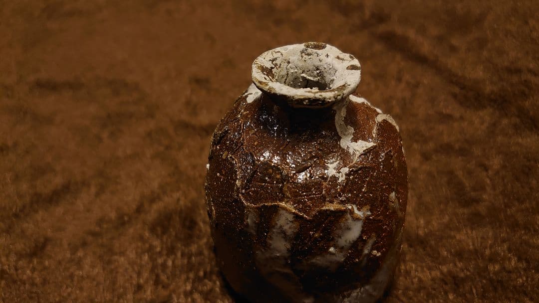 古越前　越前焼　灰釉　花入　白釉　１客