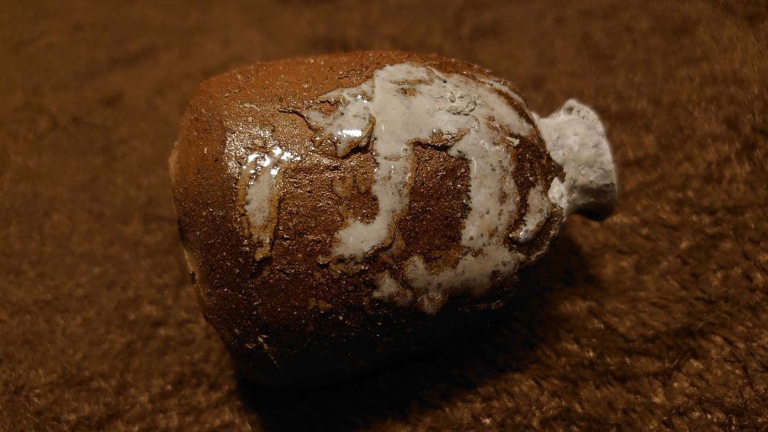 古越前　越前焼　灰釉　花入　白釉　１客