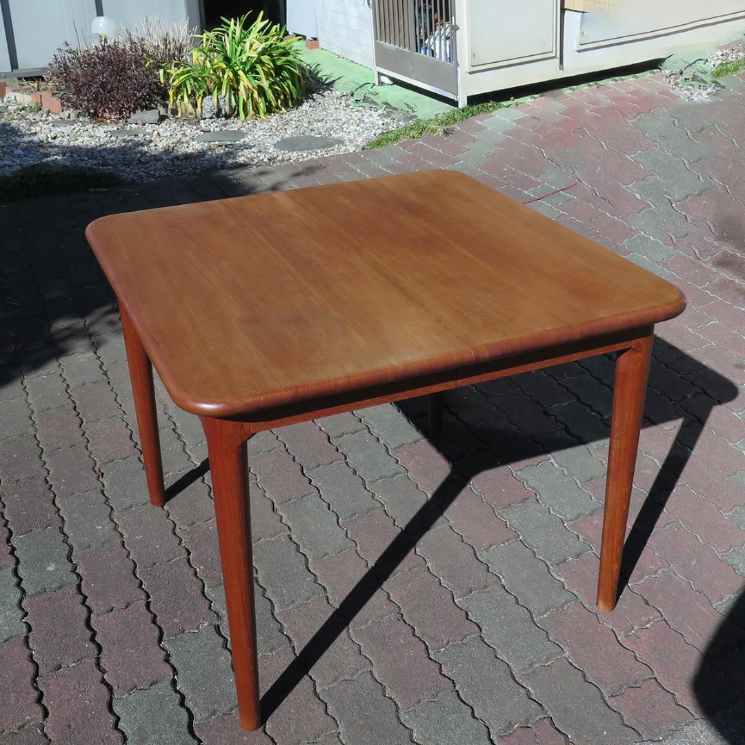 y*1様 北欧 ヴィンテージ チーク無垢天板 エクステンション拡張 ダイニングテ