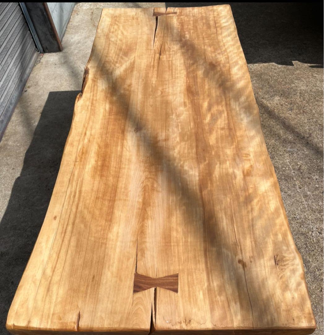 無垢1枚板 無垢材 契り テーブル 天板のみ 無塗装 反りあります