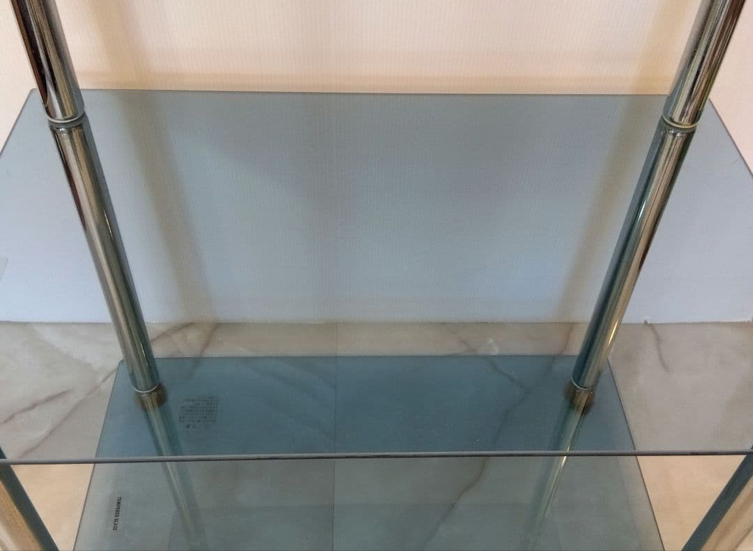 たーぼ　ガラスラック　ブルー　4段　強化ガラス