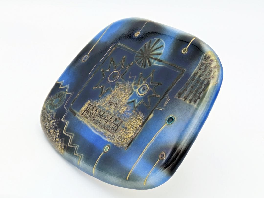 人気作家作品 美品★伊藤北斗 釉刻色絵陶板 夢の景色★2005年頃の個展で購入