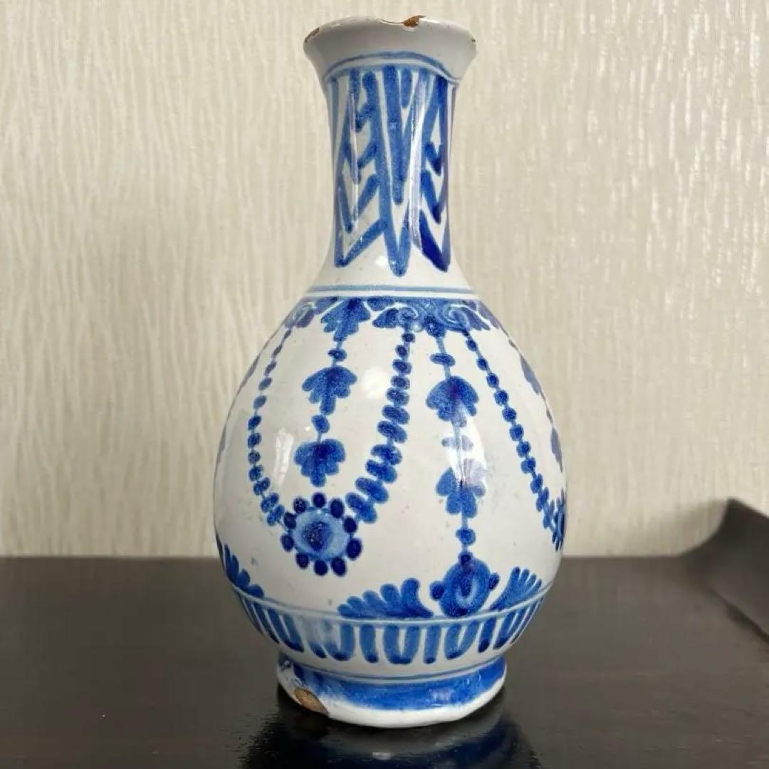 ヌヴェール窯　ファイアンス　徳利　花瓶