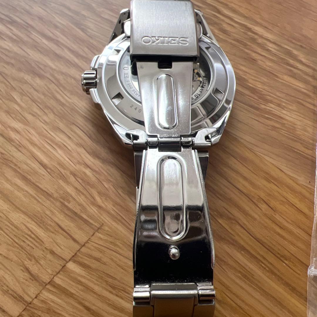 【オーバーホール済】セイコー 自動巻き 腕時計 黒文字盤 ステンレス