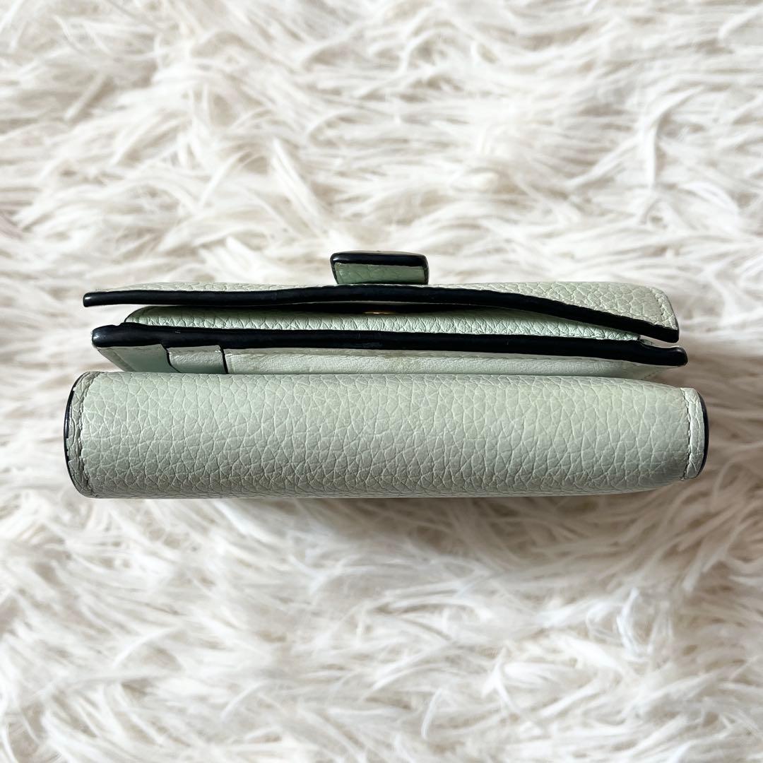 LOEWE 三つ折り財布　アナグラム　トライフォールド　グリーン　シェルグレー