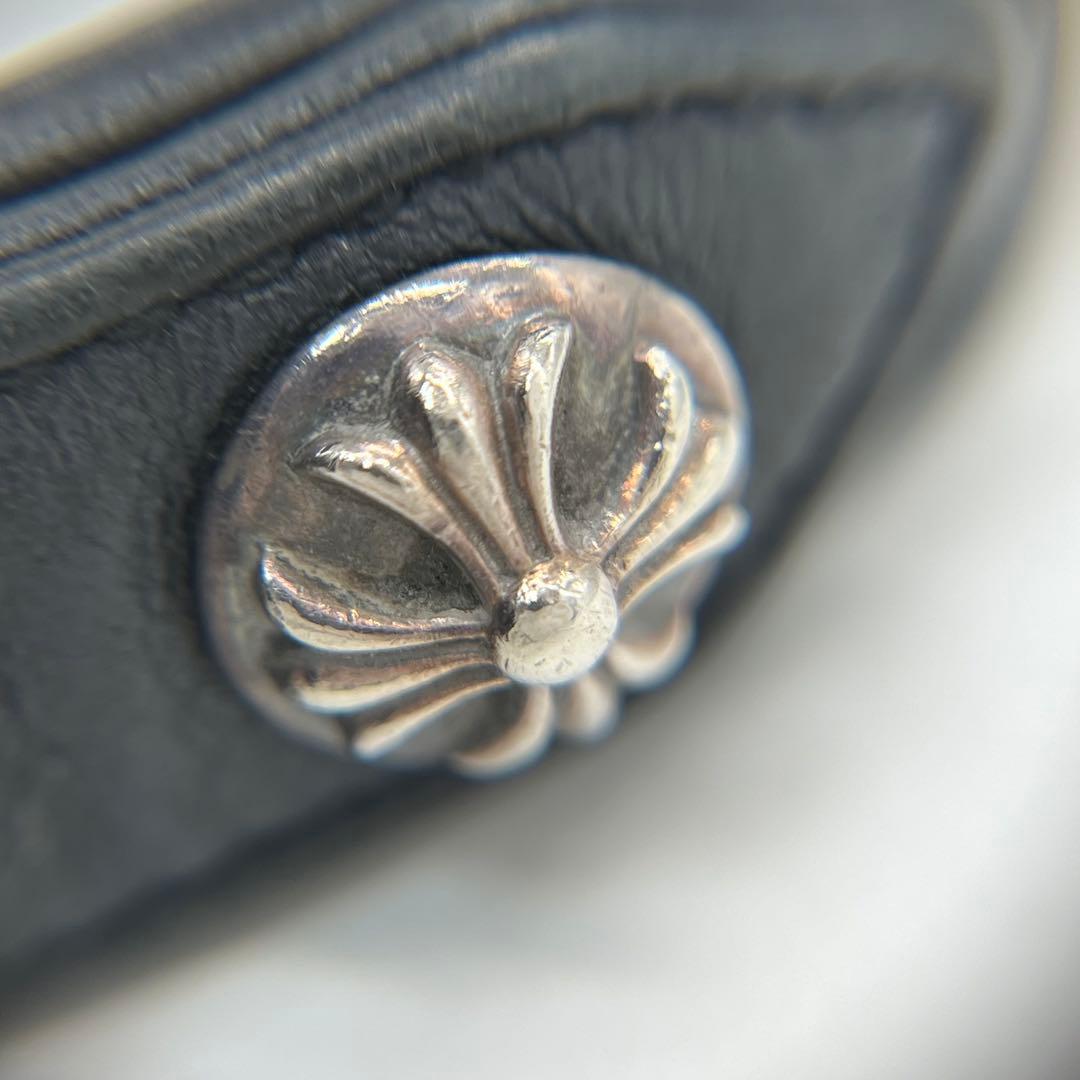 クロムハーツ 3ボタン2スナップ ブレスレット クロスボタン レザー SV925