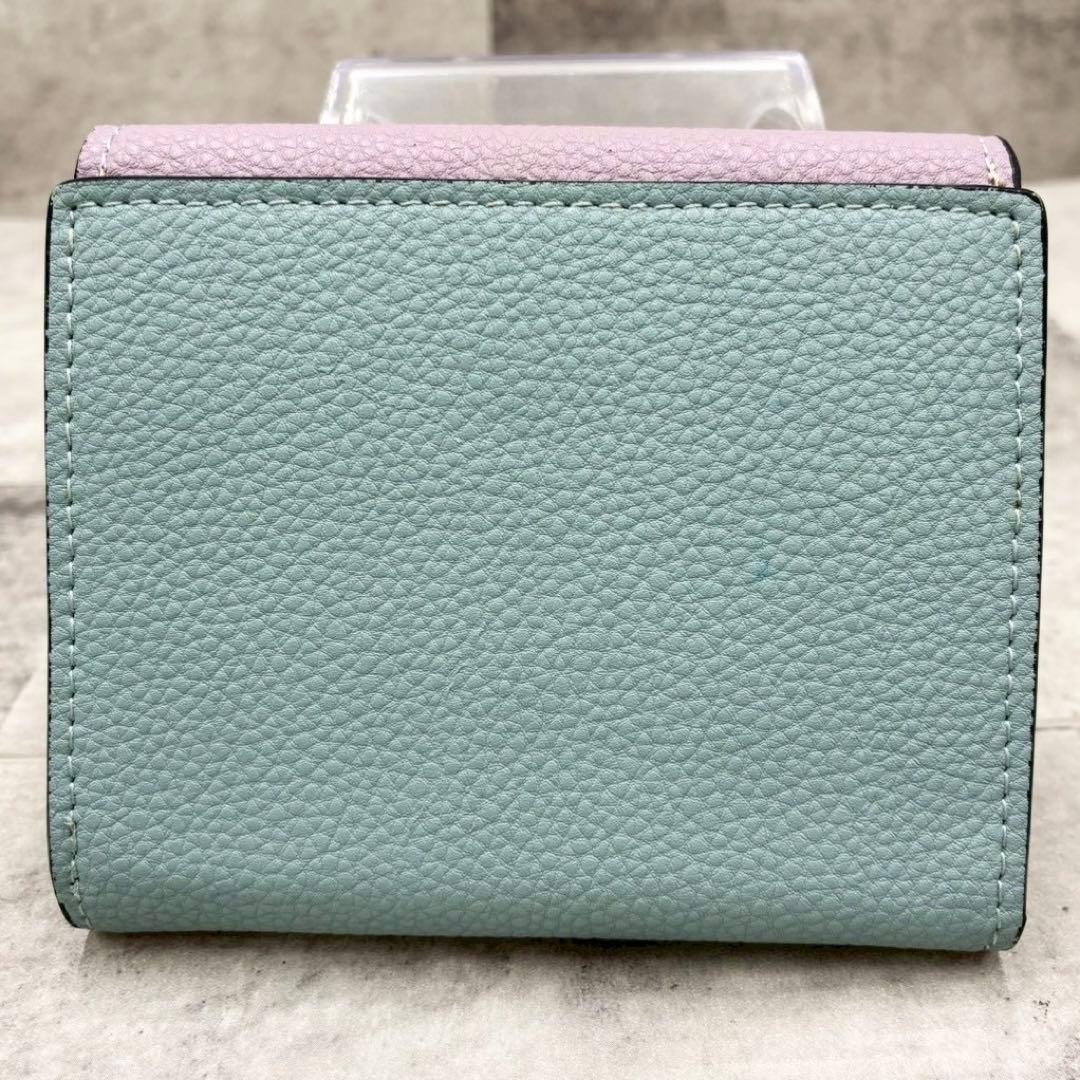 現行 未使用級 コーチ 折り財布 コンパクトウォレット バイカラー ミニ財布