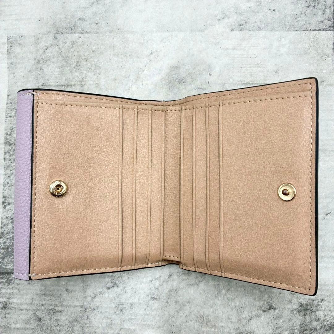 現行 未使用級 コーチ 折り財布 コンパクトウォレット バイカラー ミニ財布