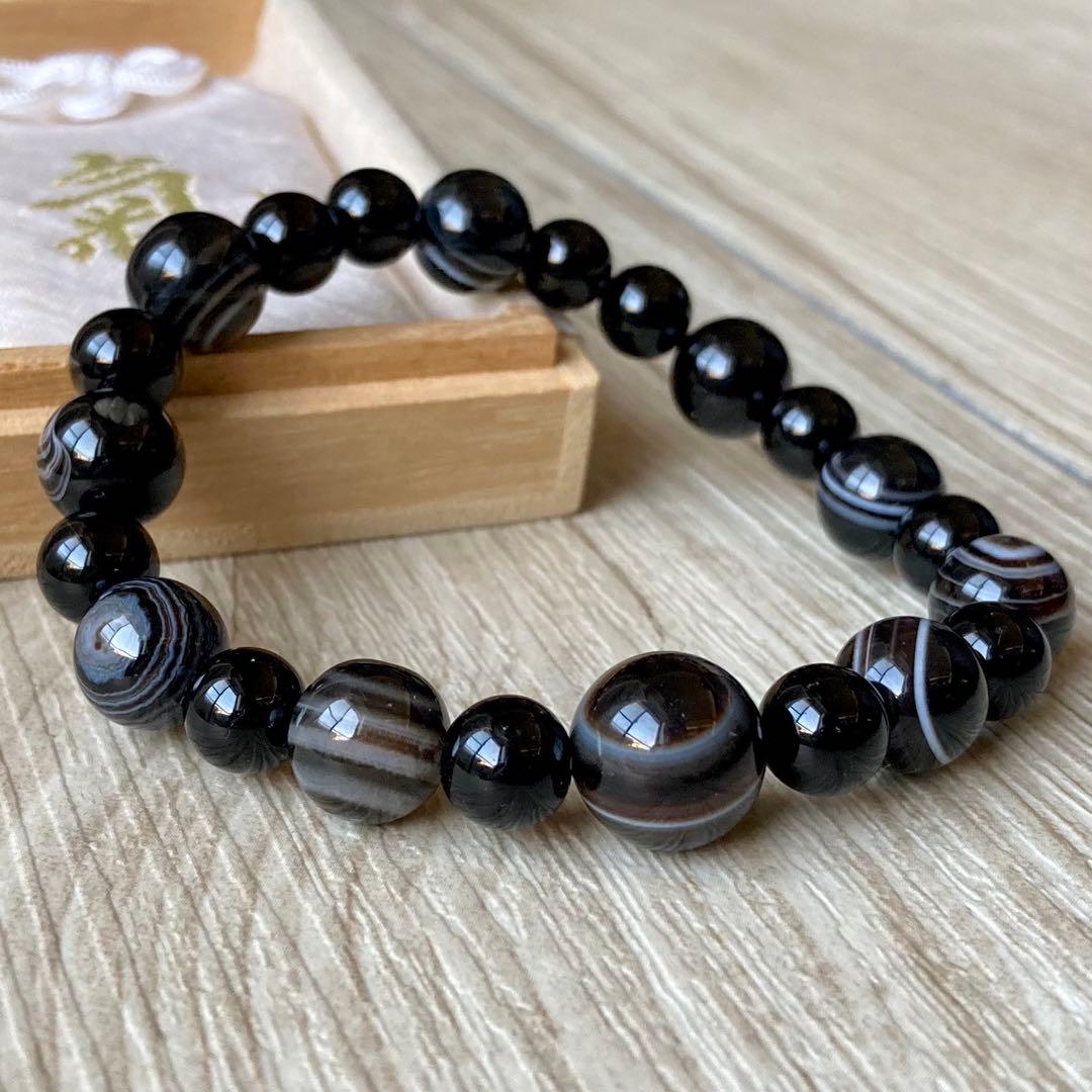 2点・天の眼を持つ最強のお守り/モリオン・アイアゲート/パワーストーンブレスレッ