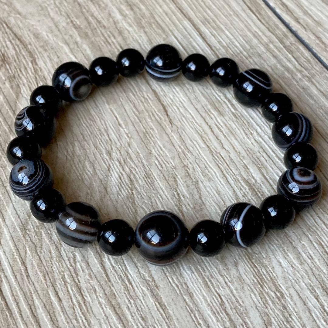 2点・天の眼を持つ最強のお守り/モリオン・アイアゲート/パワーストーンブレスレッ