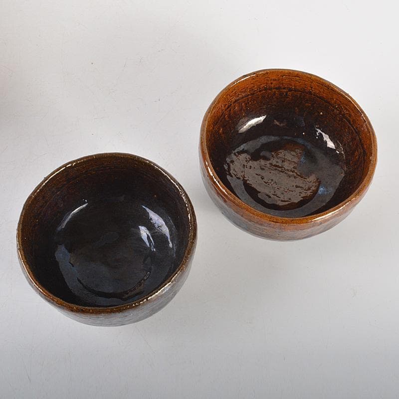 茶道具　大樋焼　大樋長阿弥造　飴釉茶碗　共箱　2点まとめて　V　6447