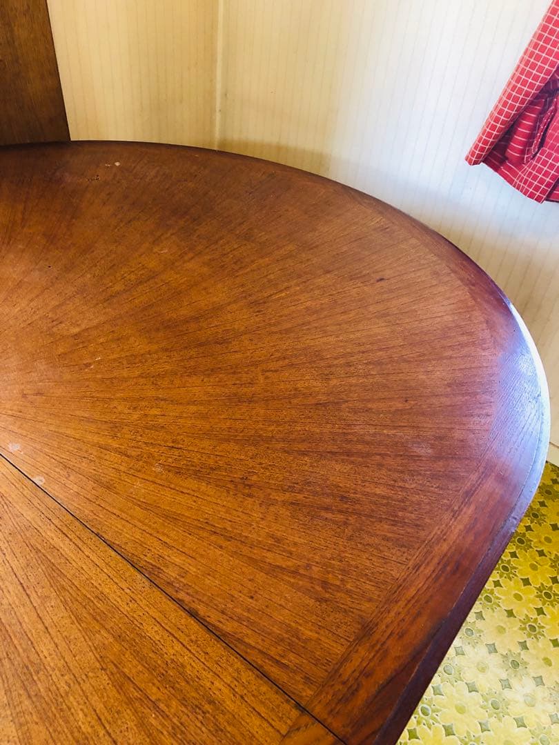 出た！！アンティーク　エクステンション　木製楕円形ダイニングテーブル 伸縮可能