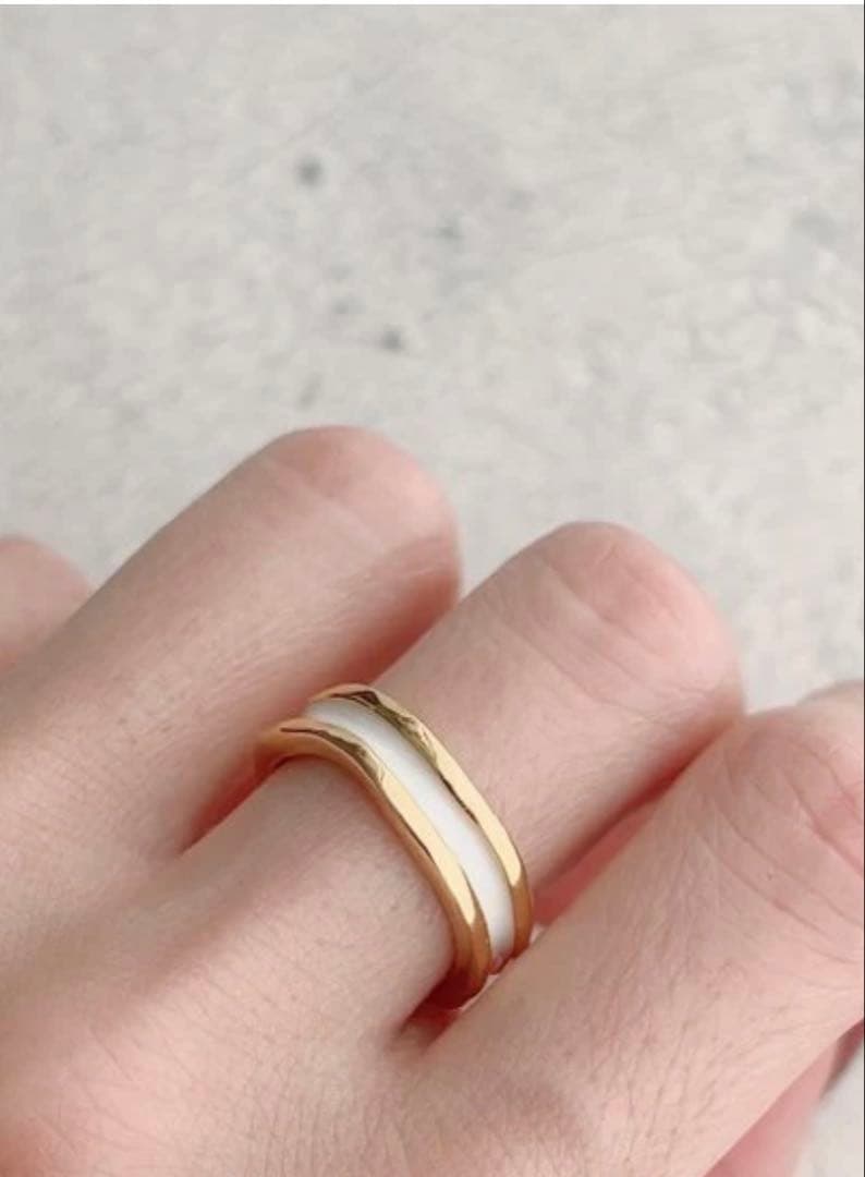 chieko＋★リング★17号　goldbonbon white slim