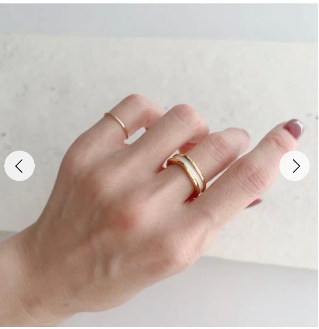 chieko＋★リング★17号　goldbonbon white slim