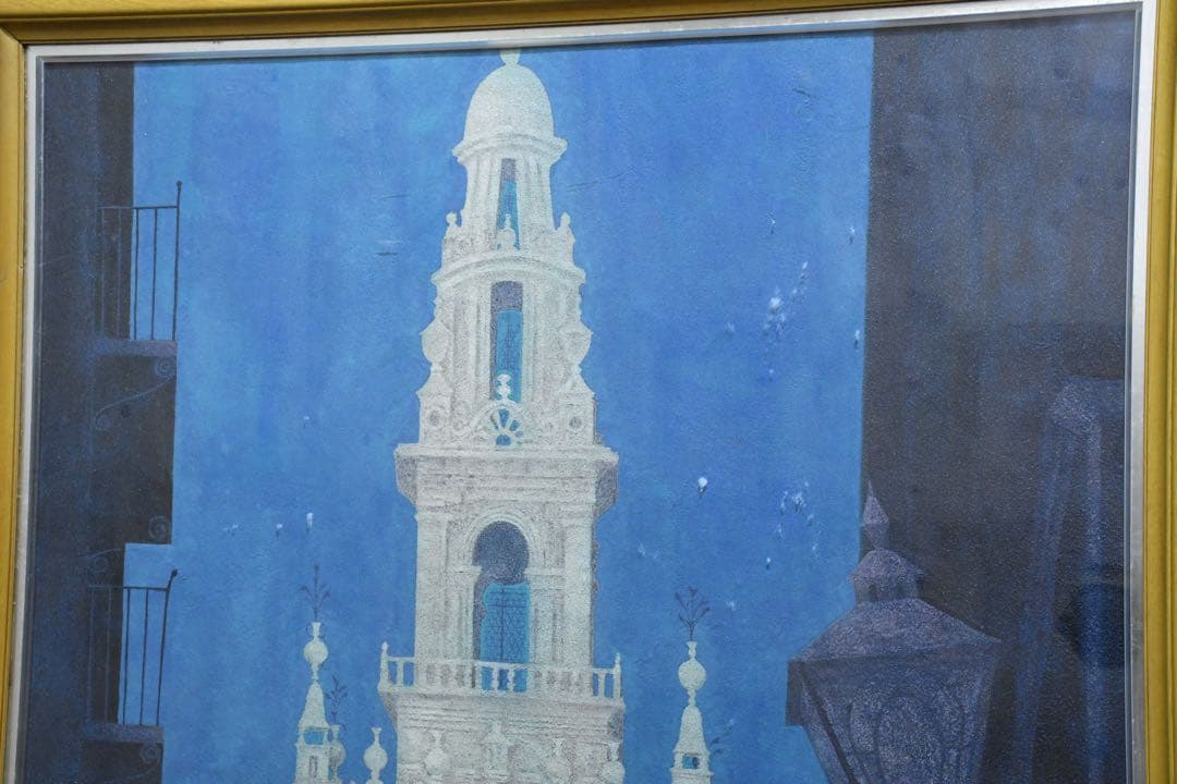 BKK72 真作 山崎忠明 「ヒラルダの塔」 大作 100号 日本画