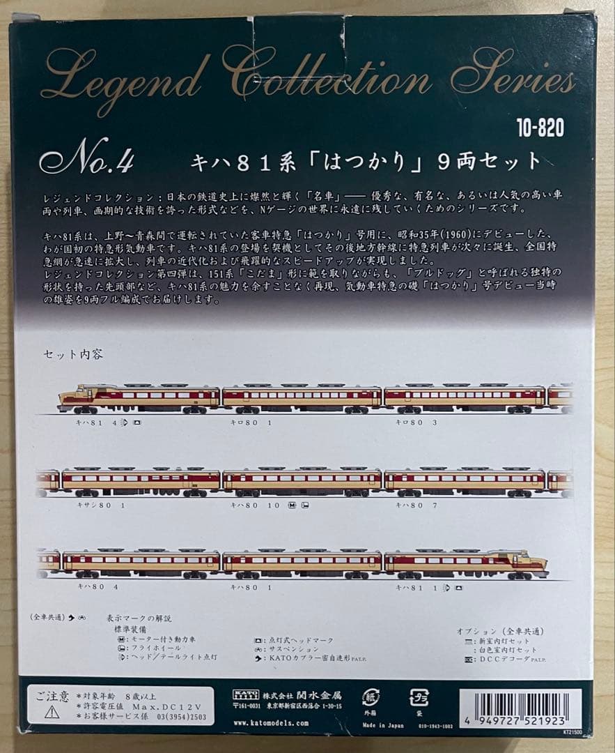KATOのNゲージ鉄道模型「キハ81系」『はつかり』レジェンドコレクション