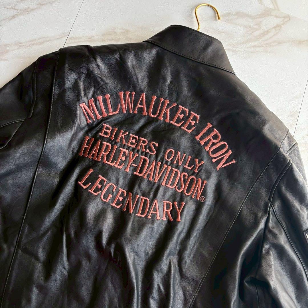 希少◆ハーレーダビッドソン アルパカレザー シングルライダース ジャケット 3L