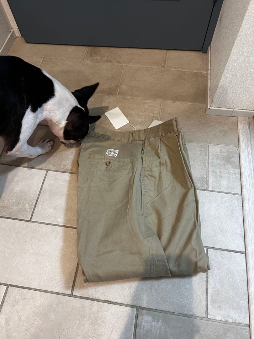 デッドストック　90s ポロ　ラルフローレン　ツータック　チノ　ベージュ